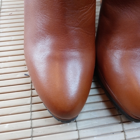 Gianni Bini women's brown leather platform 5" heel side zip boots. Sz 9.5M. New - Picture 8 of 10